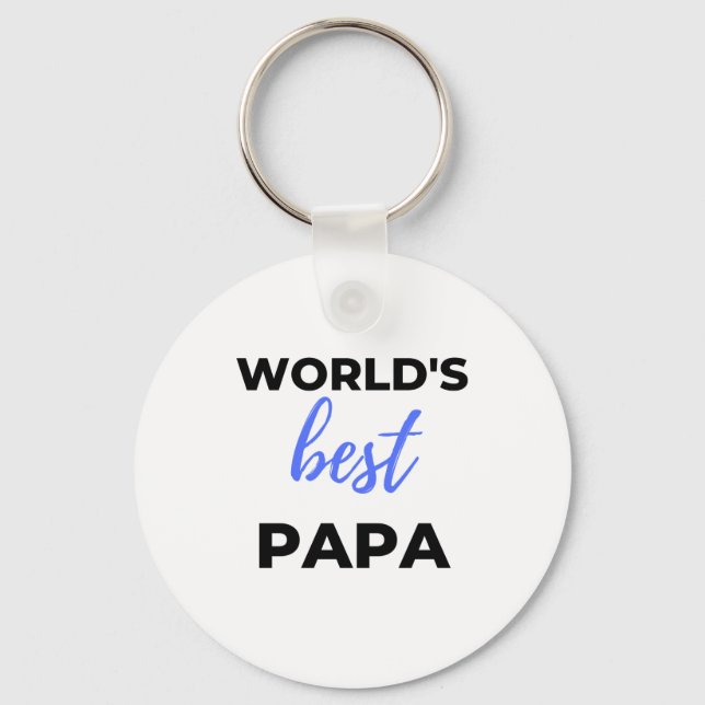 World's Best Papa bl Key Ring (Front)