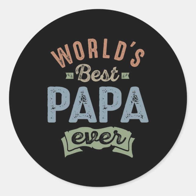 Worlds Best Papa Classic Round Sticker (Front)