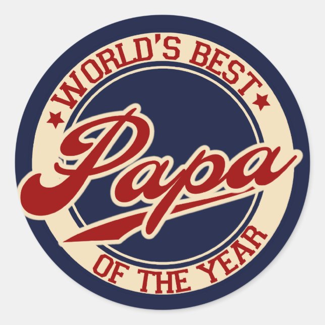 World's Best Papa Classic Round Sticker (Front)