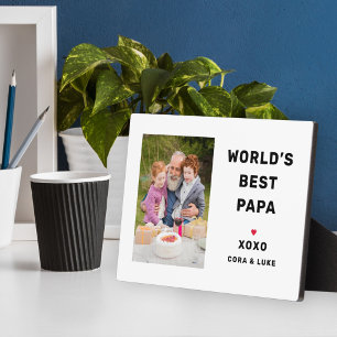 Worlds Best Papa Custom Family Photo Plaque