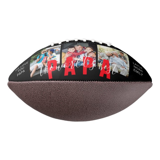 WORLD'S BEST PAPA Custom Photo Personalised American Football (Rotated 270)