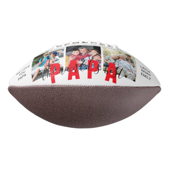 WORLD'S BEST PAPA Custom Photo Personalised American Football (Rotated 270)