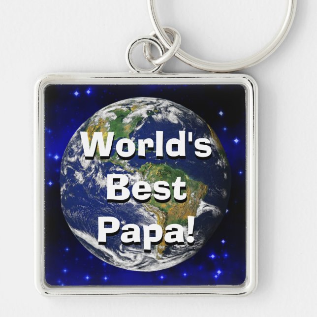 World's Best Papa! Keychain (Front)