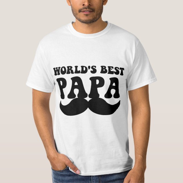 world's best papa moustache T-Shirt (Front)