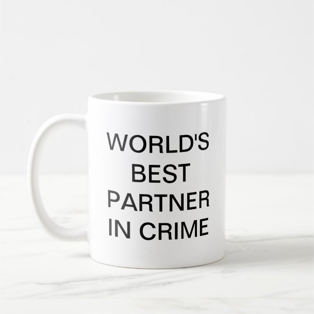 World's best partner in crime coffee mug (Left)