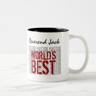 World's Best PASTOR Custom Name B29H Two-Tone Coffee Mug