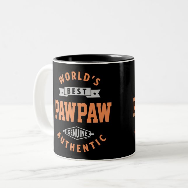 World's Best Paw Paw Two-Tone Coffee Mug (Front Left)