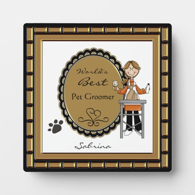 World's Best Pet Groomer Female Plaque (Front)