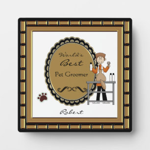 World's Best Pet Groomer Male Plaque