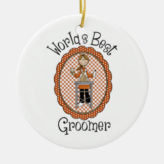 World's Best Pet Groomer Tees and Gifts Ceramic Tree Decoration