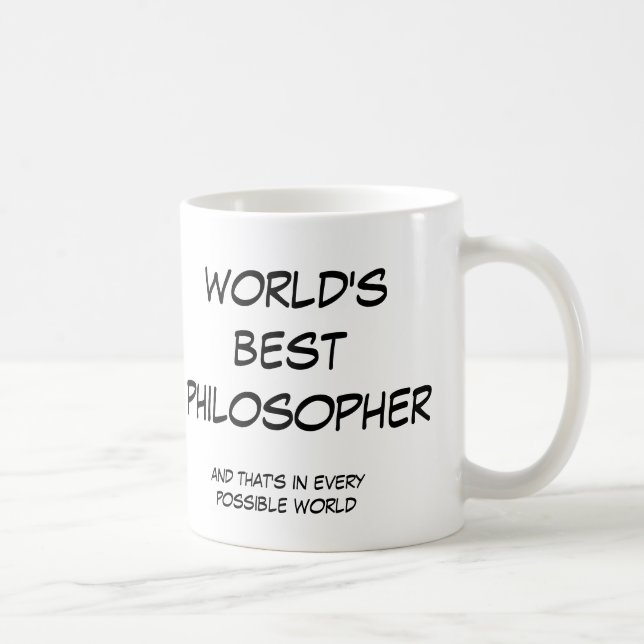 World's Best Philosopher (left-hand) white mug (Right)