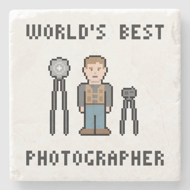 World's Best Photographer Stone Coaster (Front)