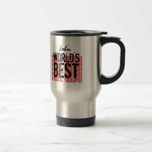World's Best Physical Therapist Red Black W1958 Travel Mug