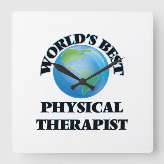 World's Best Physical Therapist Square Wall Clock (Front)