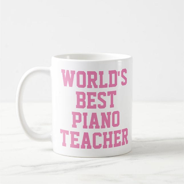 World's Best Piano Teacher Gift Mug (Left)
