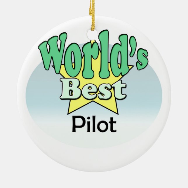 World's Best Pilot Ceramic Tree Decoration (Back)