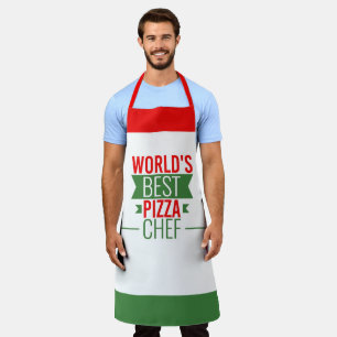 World's Best Pizza Chef - red white green Apron