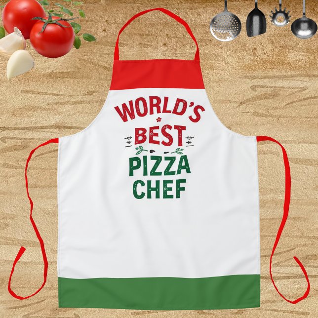 World's Best Pizza Chef - red white green Apron (Creator Uploaded)