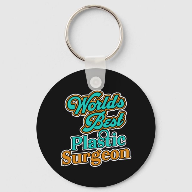 Worlds Best Plastic Surgeon Cosmetic Surgery Gift Key Ring (Front)