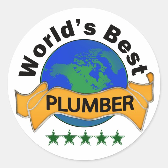 World's Best Plumber Classic Round Sticker (Front)