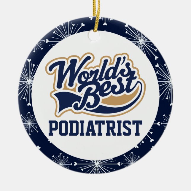 Worlds Best Podiatrist Ceramic Tree Decoration (Front)