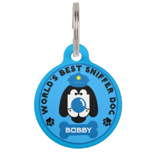 World's Best Police Sniffer Dog Pet Tag