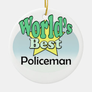 World's Best Policeman Ceramic Tree Decoration