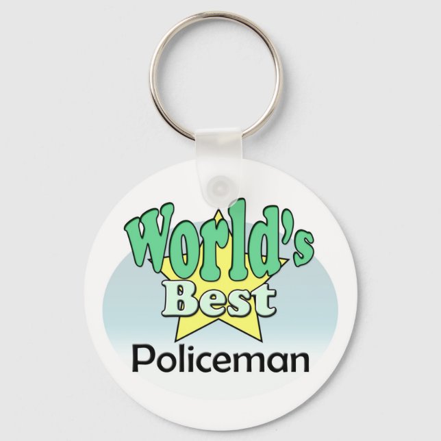 World's Best Policeman Key Ring (Front)