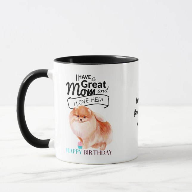 World's BEST Pomeranian DOG MOM Personalised Mug (Left)
