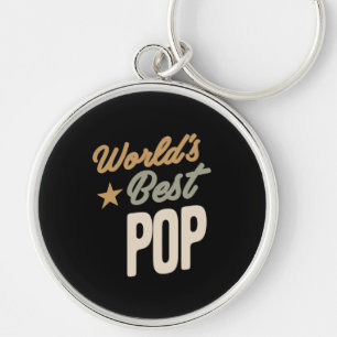 World's Best Pop - Father and Grandpa Gifts Key Ring