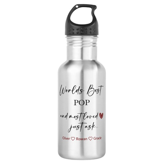 World's Best Pop & Most Loved Water Bottle (Front)