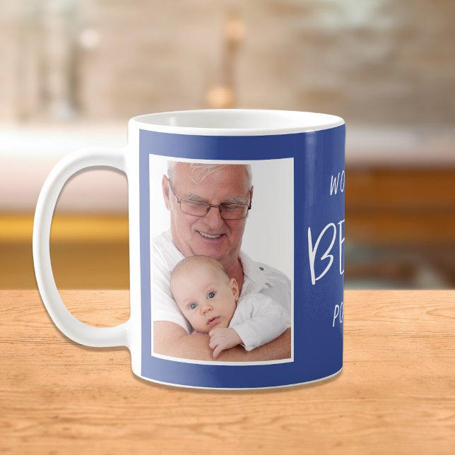 World's Best Pop Pop Custom Photo Blue Coffee Mug (Creator Uploaded)