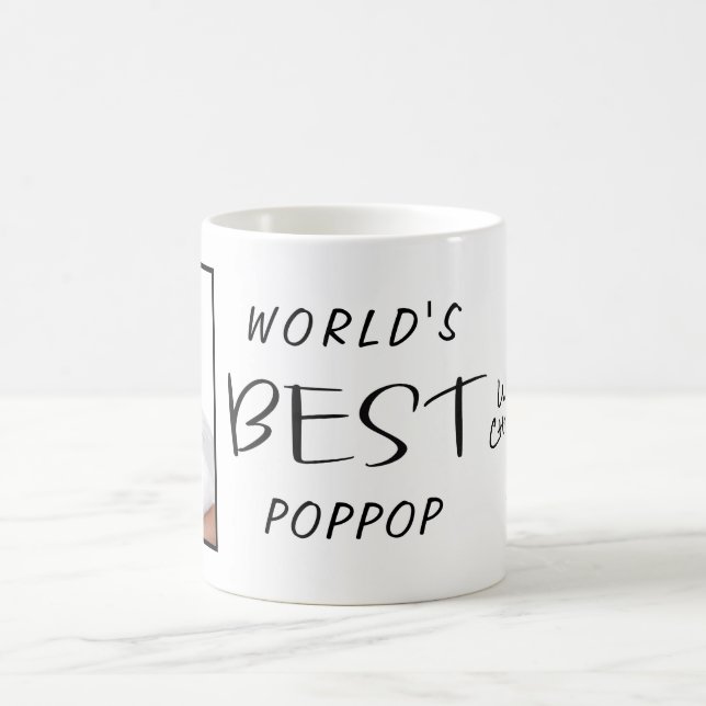 World's Best Poppop Custom Photo Name Year Coffee Mug (Center)