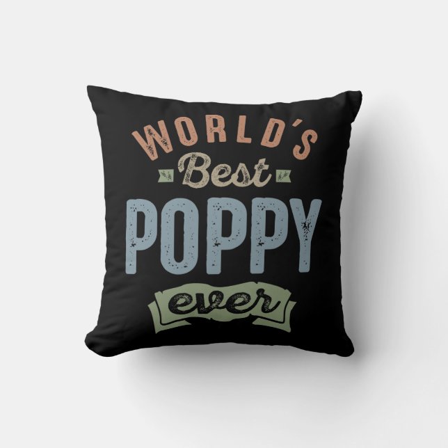 Worlds Best Poppy Cushion (Front)