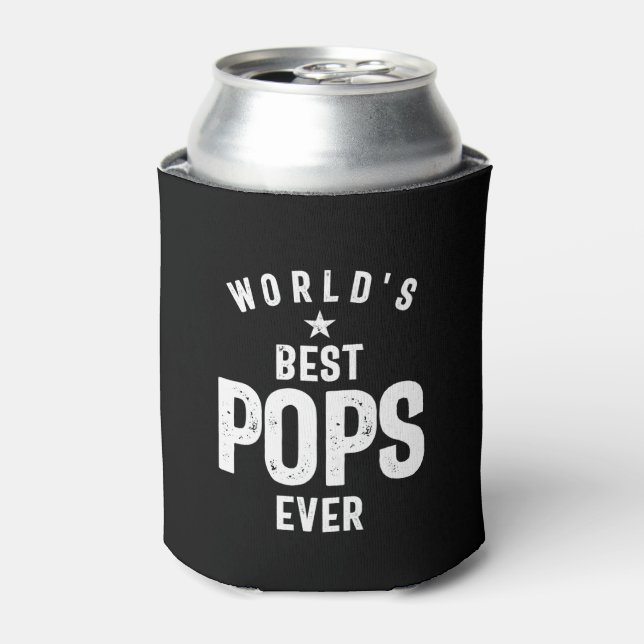 World's Best Pops Ever | Father Grandfather Gift Can Cooler (Can Front)