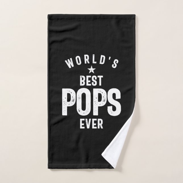 World's Best Pops Ever | Father Grandfather Gift Hand Towel (Hand Towel)