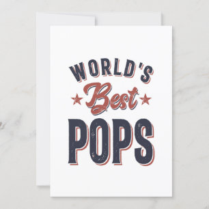 World's Best Pops   Father Grandpa Gift Invitation