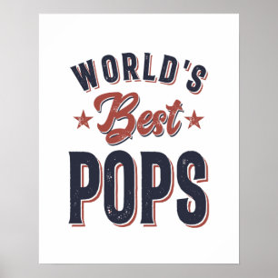 World's Best Pops   Father Grandpa Gift Poster