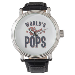 World's Best Pops Father Grandpa Gift Watch
