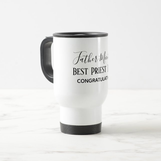 World's Best Priest Pastor Minister Deacon Bishop  Travel Mug (Front Left)