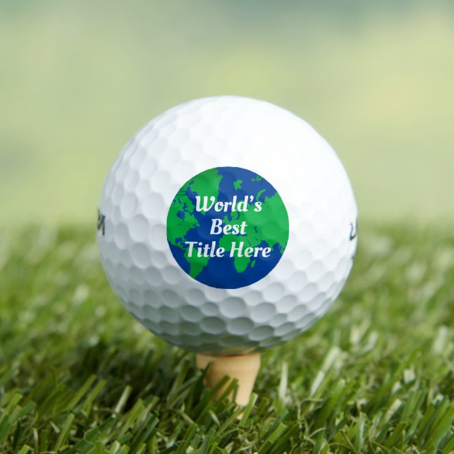 World's Best Professional Job Title World Globe Go Golf Balls (Insitu Tee)