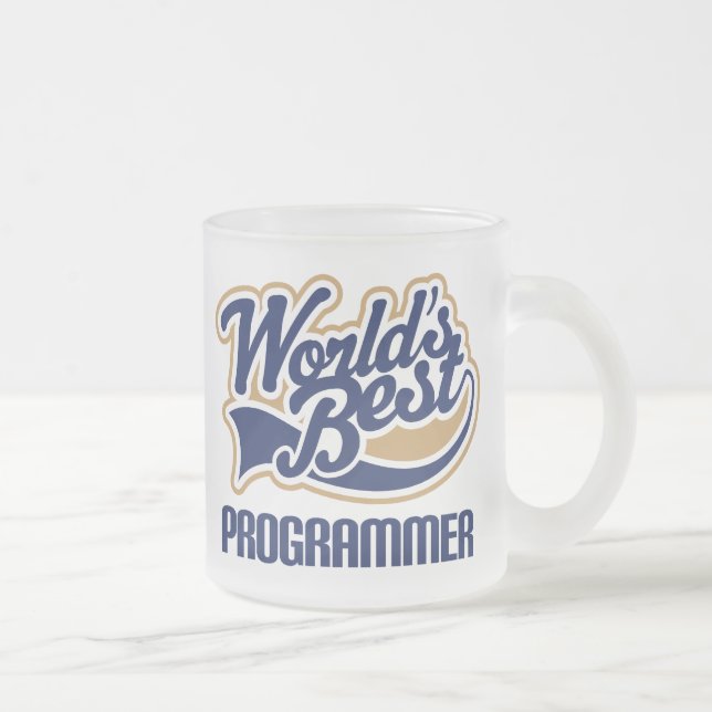 Worlds Best Programmer Frosted Glass Coffee Mug (Right)