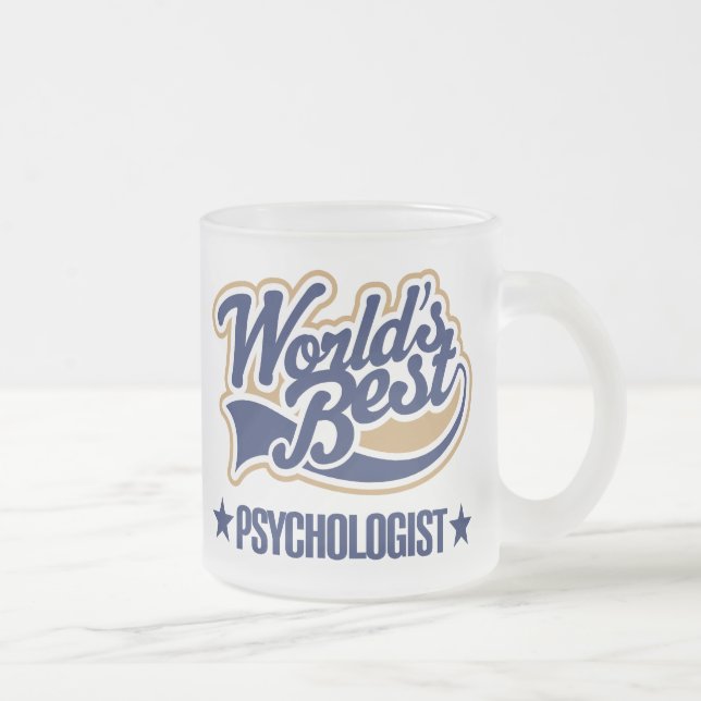 Worlds Best Psychologist Frosted Glass Coffee Mug (Right)