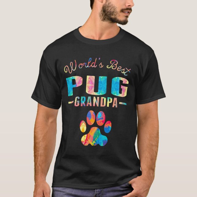 Worlds Best Pug Grandpa  Painting T-Shirt (Front)