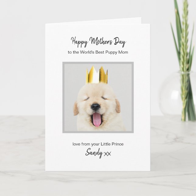 World's Best Puppy Mum Personalised Mother's Day Holiday Card (Front)