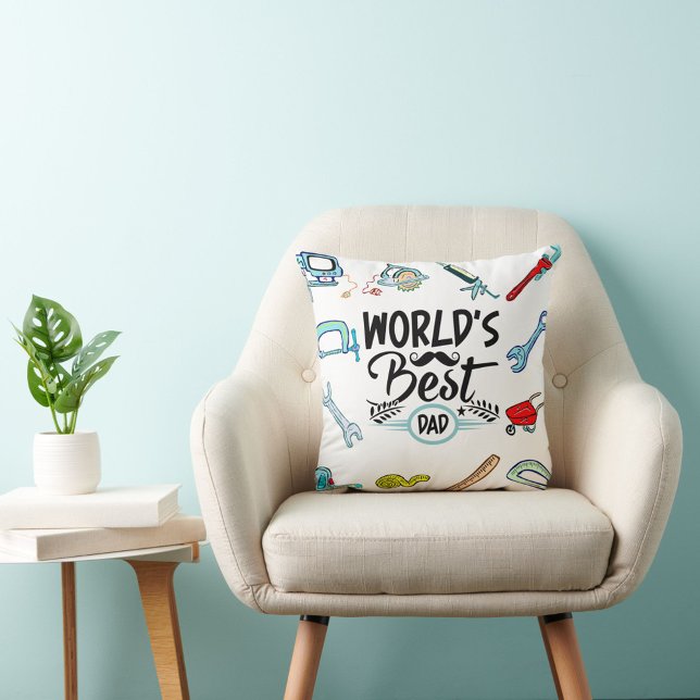 World's Best Quote DIY Enthusiast's Tools Pattern Cushion (Creator Uploaded)