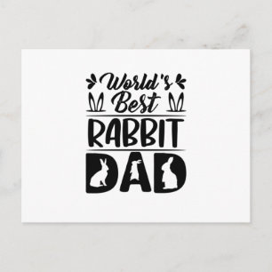 World's Best Rabbit Dad-Daughter-Mum-Funny Postcard