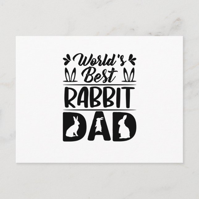 World's Best Rabbit Dad-Daughter-Mum-Funny Postcard (Front)