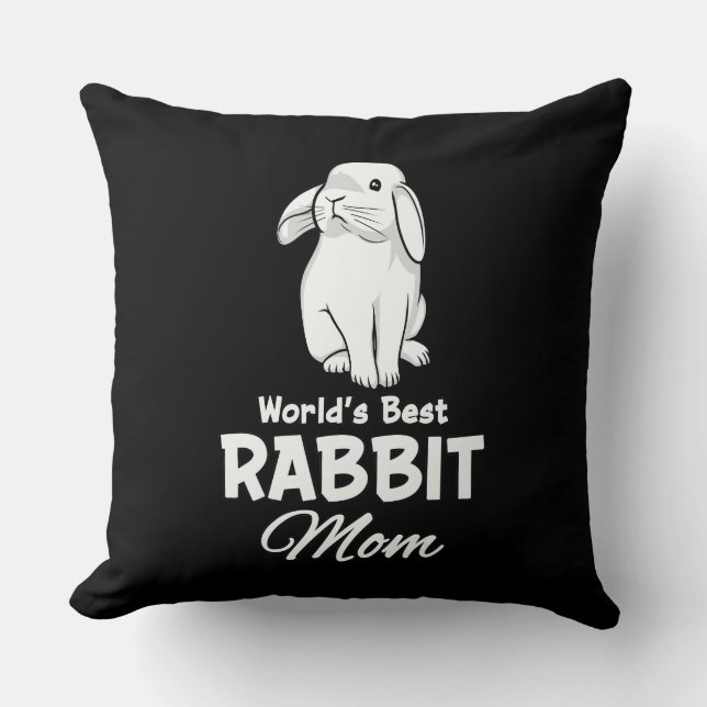 Worlds Best Rabbit Mum Bunny Mother Cushion (Front)