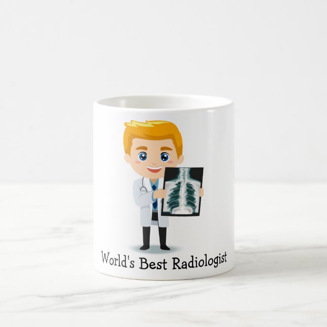 World's Best Radiologist - Blonde Male Xray Coffee Mug (Center)